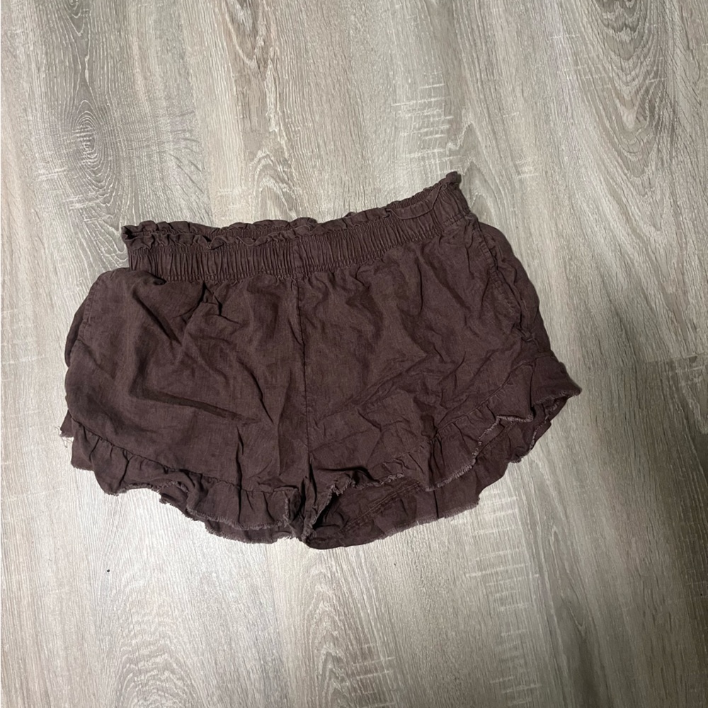 Aerie Loose High Waisted Short Size Large Brown